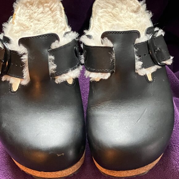 Birkenstock Papillio shearling clogs, wedge heel - Picture 3 of 6